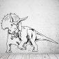 Preview: 46195 Triceratops Dinosaurier Wandsticker